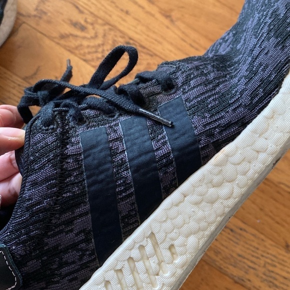 Adidas NMD R2 Women's Size 7 Running Shoes Core Black Wonder Pink Boost Sneakers - Picture 12 of 14